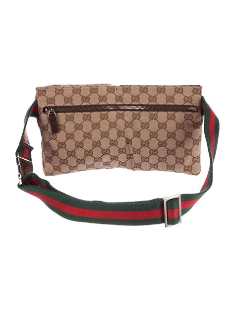 gucci waist bag monogram gg web strap beige replica|genuine gucci bags.